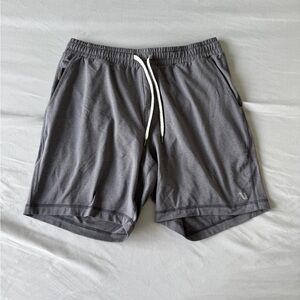 Vuori Gray Athletic Shorts Lightweight Elastic Waist